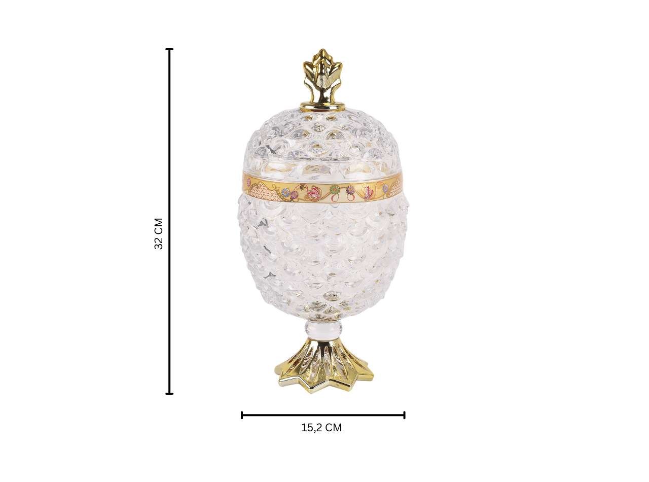 GLASS PINEAPPLE BIG VGC367L CANDY JAR (CAMELIA)